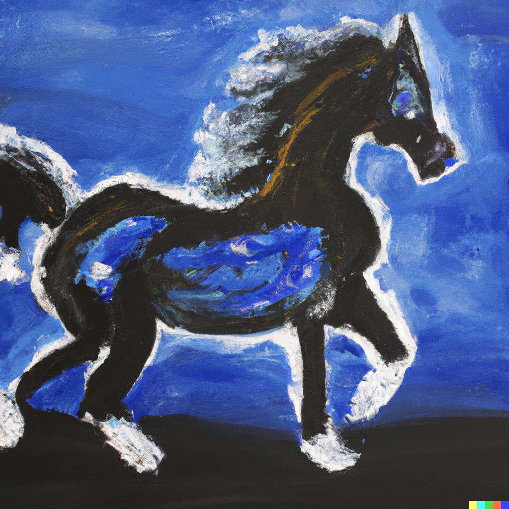 a horse, finger painting